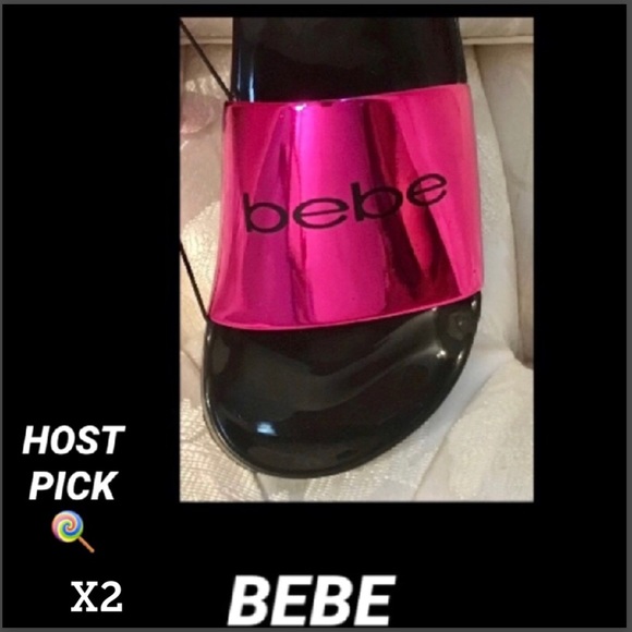 BEBE•GIRLS Hot Pink Metallic Slide - Picture 5 of 7